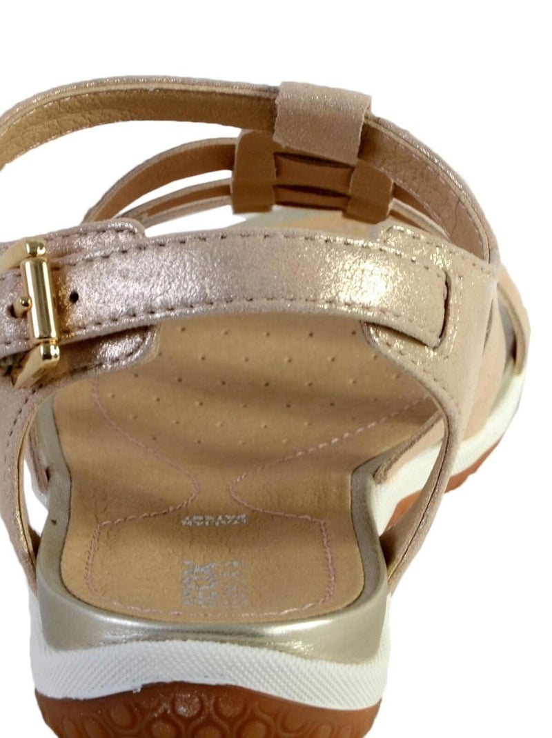 Sandales Cuir Geox Vega Beige - Kiabi