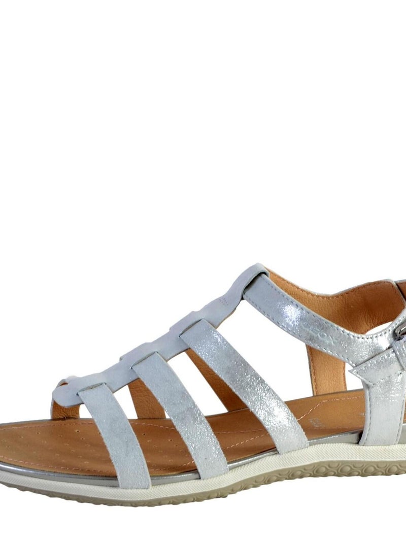 Sandales Cuir Geox Vega Gris - Kiabi