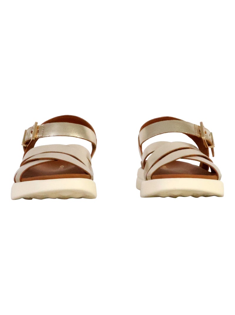 Sandales Cuir Geox Xand Doré/or - Kiabi