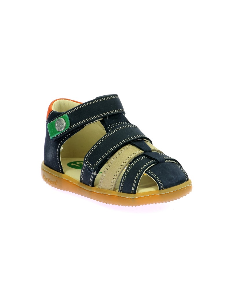 Sandales Cuir Kick Pod Kickers Bleu marine - Kiabi