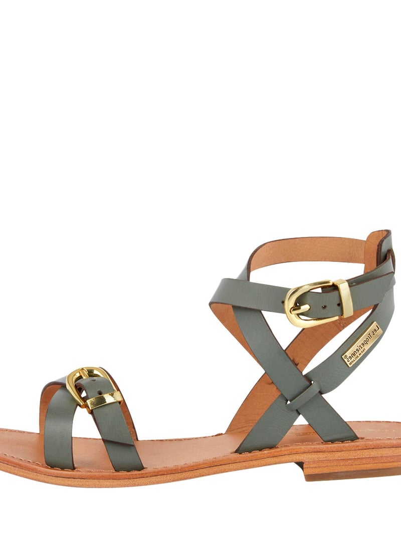 Sandales Cuir Les Tropeziennes Hepana Vert - Kiabi