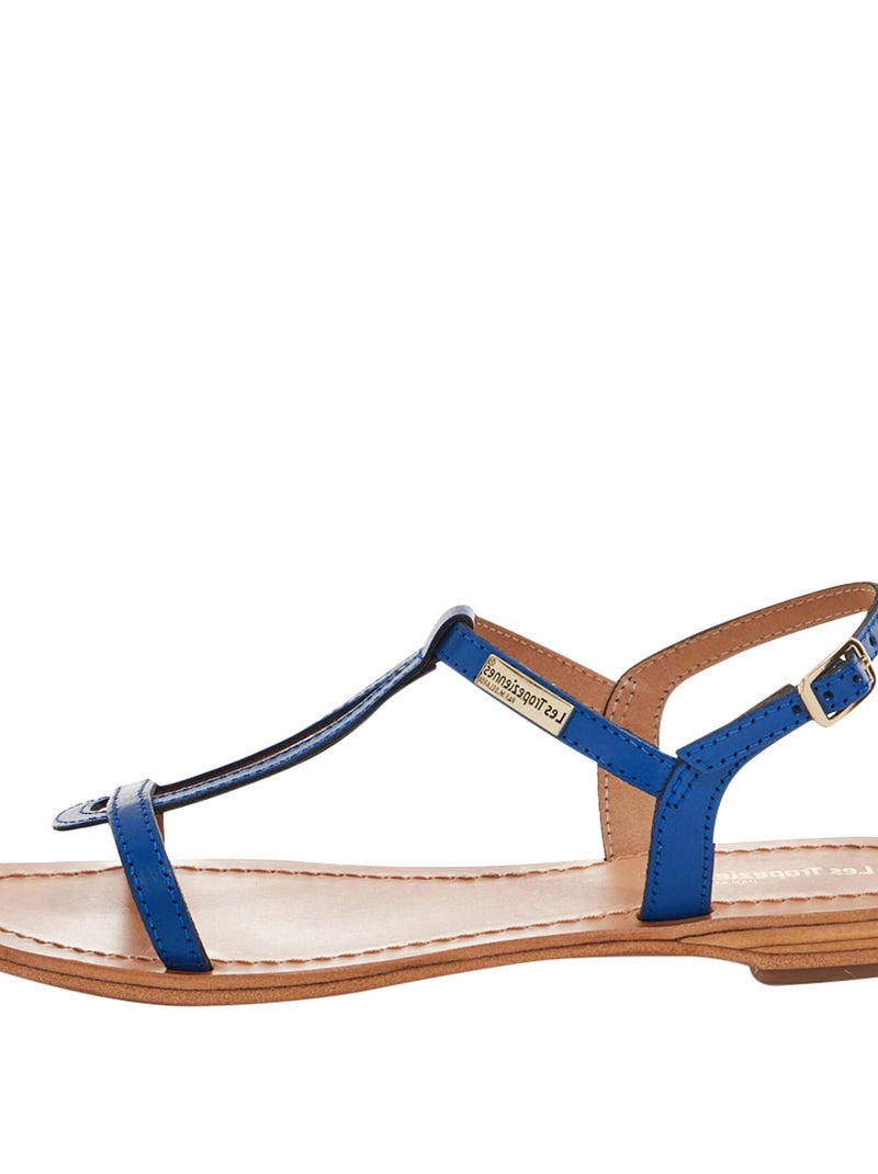 Sandales Cuir Les Tropeziennes Par M. Belarbi Hamess Bleu - Kiabi