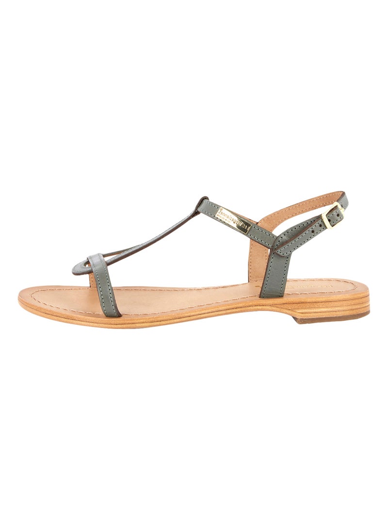 Sandales Cuir Les Tropeziennes Par M. Belarbi Hamess Vert - Kiabi