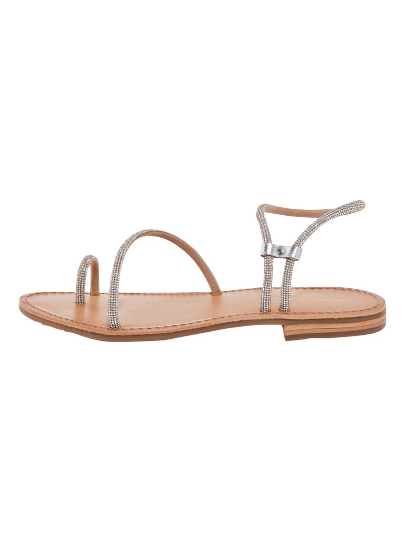 Sandales Cuir Les Tropeziennes par M.belarbi Hodaxa Gris - Kiabi