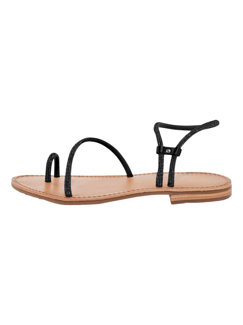 Sandales Cuir Les Tropeziennes par M.belarbi Hodaxa Noir - Kiabi