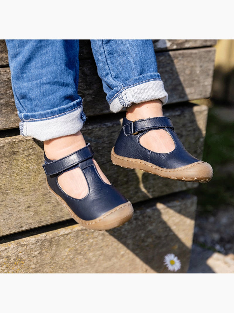 Sandales cuir marche débutante Poppy Bleu marine - Kiabi