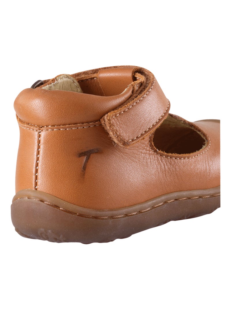 Sandales cuir marche débutante Poppy Marron - Kiabi