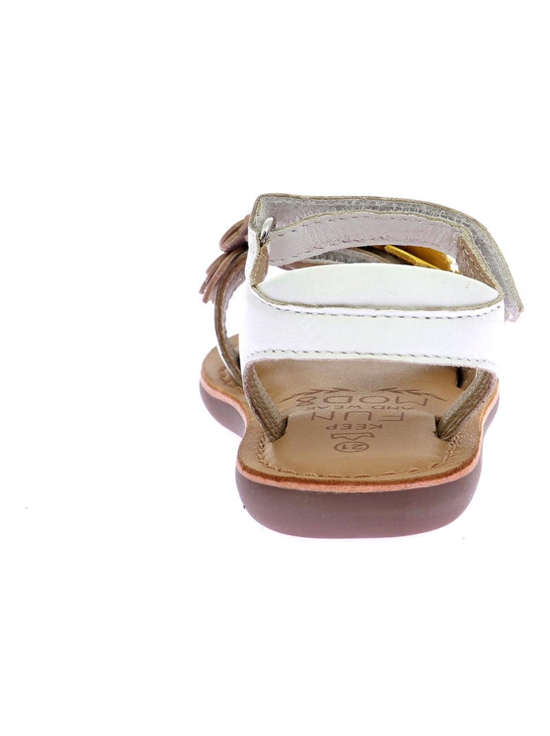 Sandales Cuir Mo Cloneha Mod 8 Blanc - Kiabi