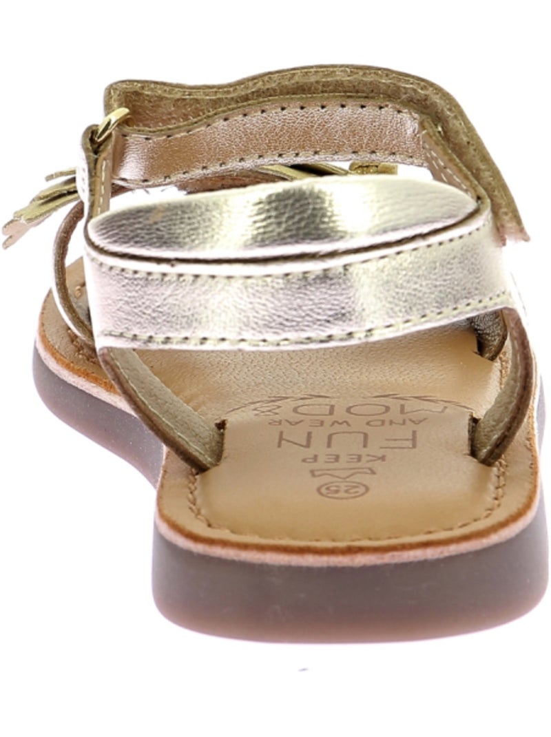 Sandales Cuir Mo Helen Mod 8 Doré/or - Kiabi