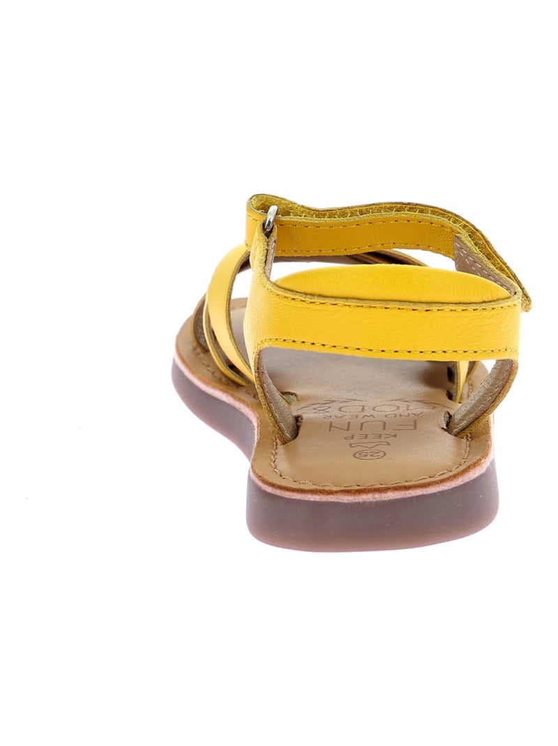 Sandales Cuir Mo Helena Mod 8 Jaune - Kiabi