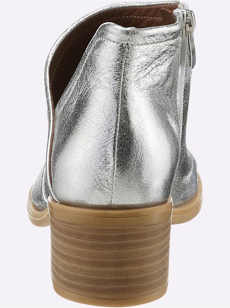 Sandales Cuir Nappa De Vache - Taille Standard - Helline Argent - Kiabi