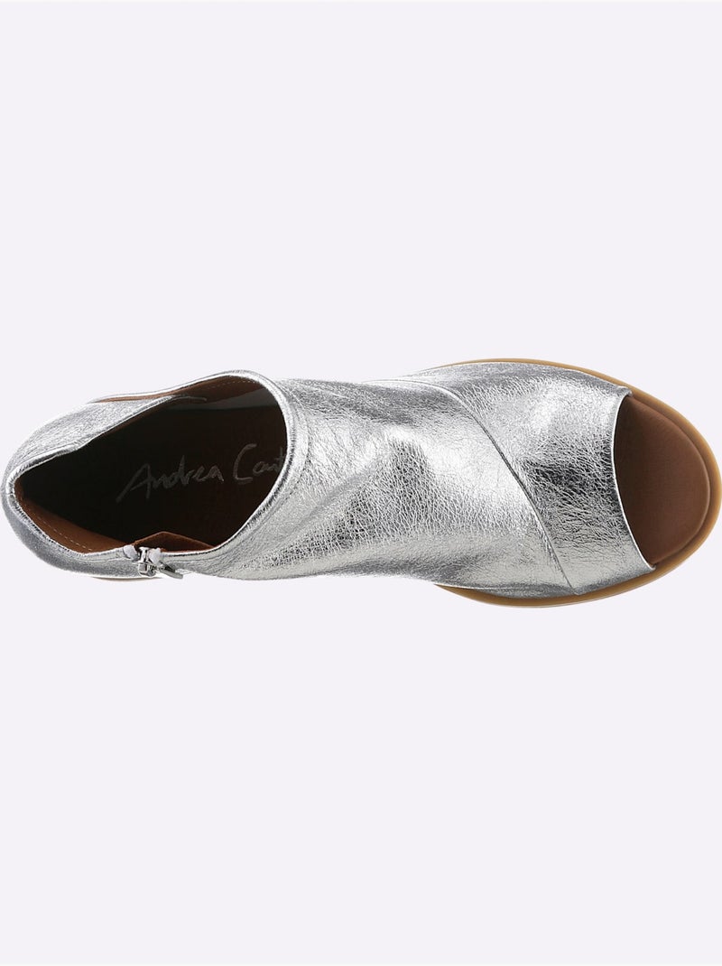 Sandales Cuir Nappa De Vache - Taille Standard - Helline Argent - Kiabi
