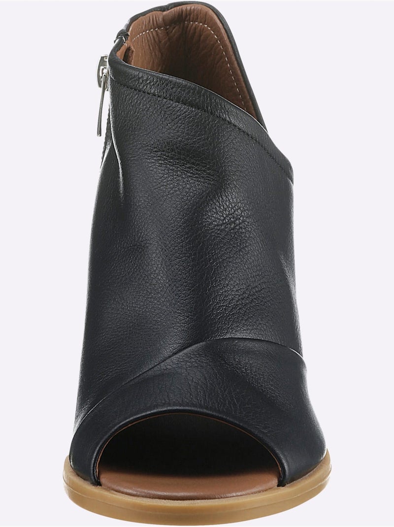 Sandales Cuir Nappa De Vache - Taille Standard - Helline Noir - Kiabi