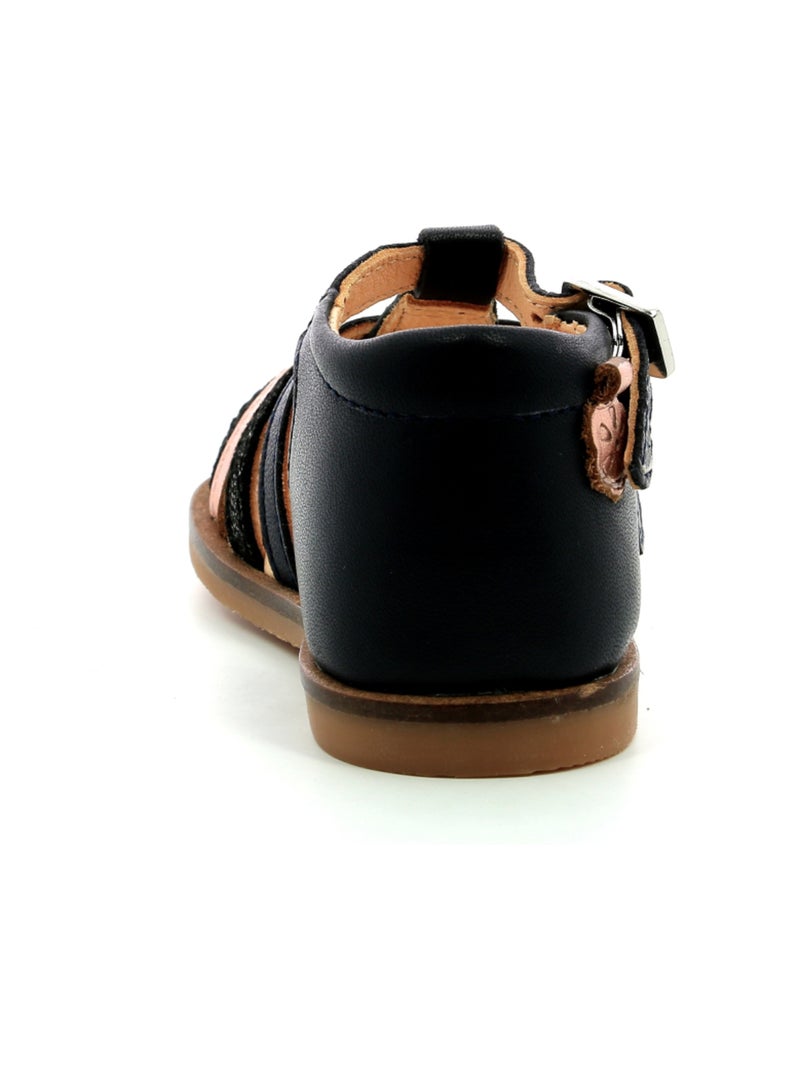 Sandales Cuir Nini Aster Bleu marine - Kiabi