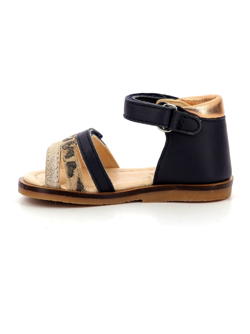 Sandales Cuir Niniak Aster Bleu marine - Kiabi