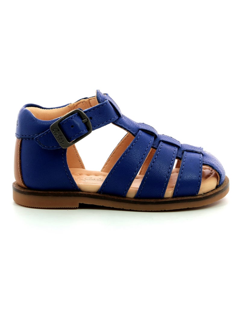 Sandales Cuir Nosmo Aster Bleu - Kiabi