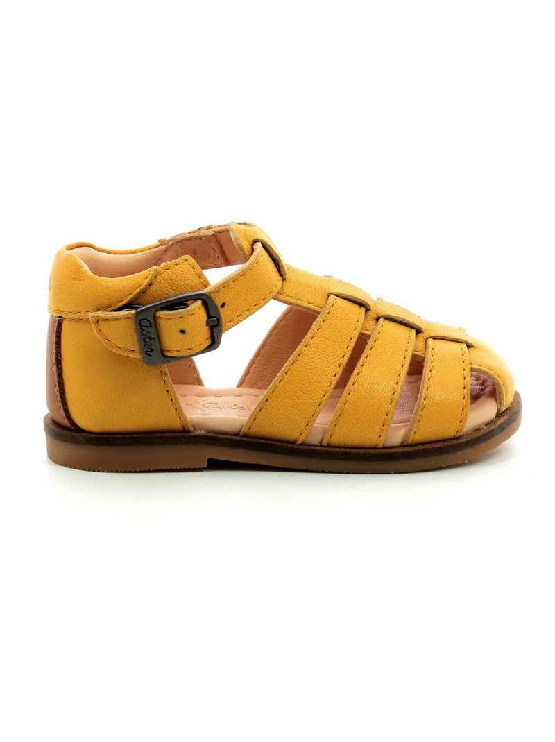Sandales Cuir Nosmo Aster Jaune - Kiabi