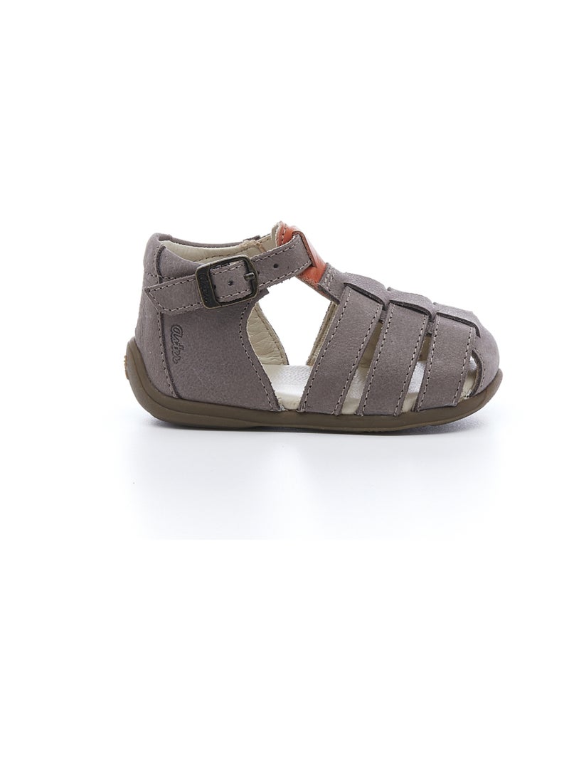 Sandales Cuir Odac Aster Gris - Kiabi
