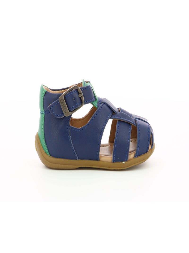 Sandales Cuir Odassio Aster Bleu - Kiabi