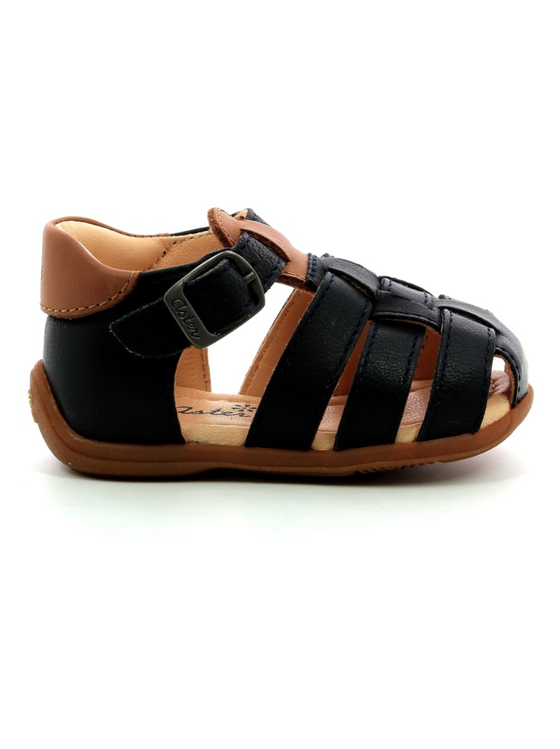 Sandales Cuir Odjoyo Aster Bleu marine - Kiabi