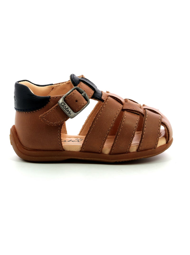 Sandales Cuir Odjoyo Aster Camel - Kiabi
