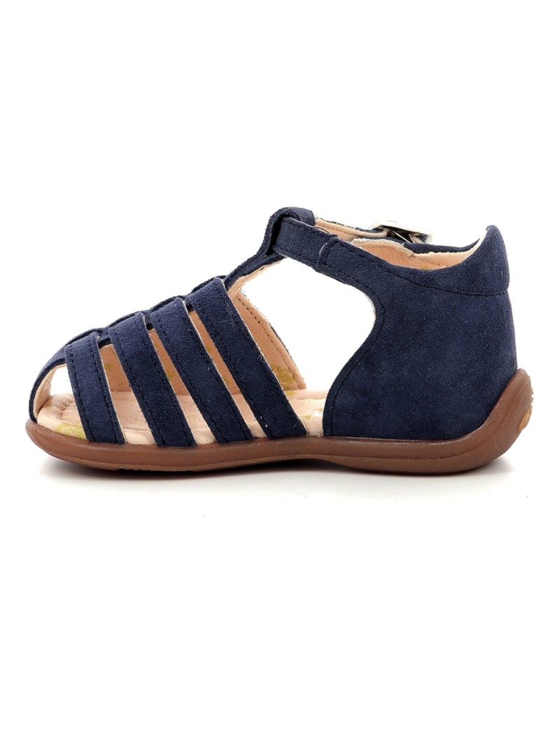 Sandales Cuir Ofilie Bonton Aster Bleu - Kiabi