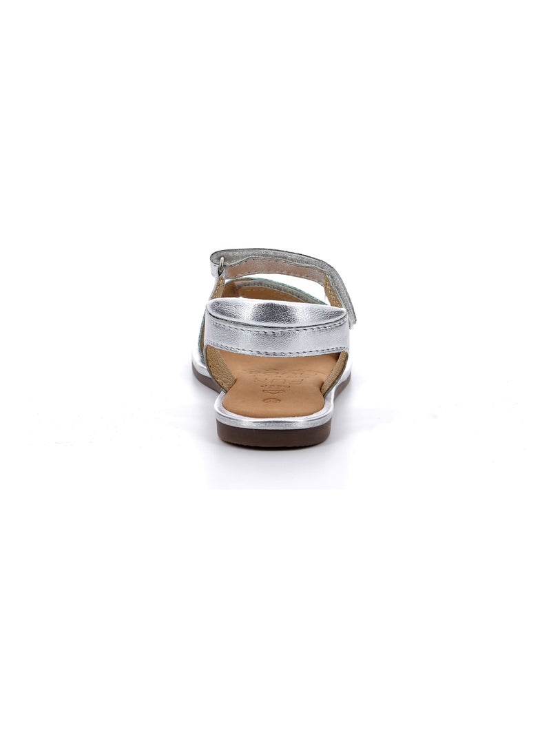 Sandales Cuir Paganisa Mod 8 Argent - Kiabi