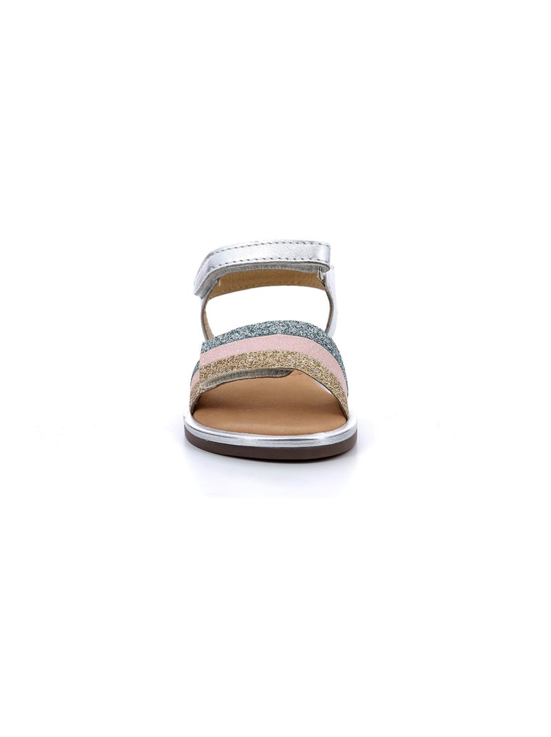 Sandales Cuir Paganisa Mod 8 Argent - Kiabi