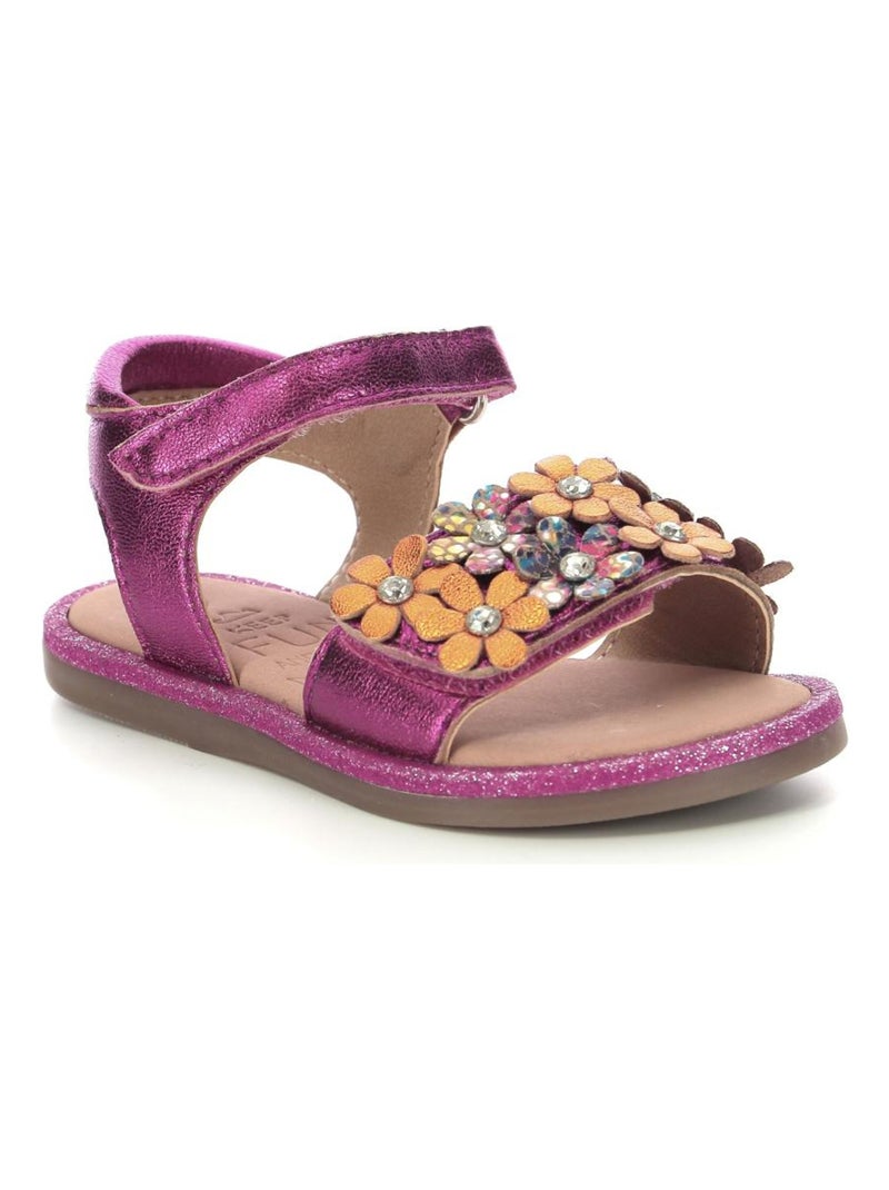 Sandales Cuir Parlotte Mod 8 Rose fushia - Kiabi