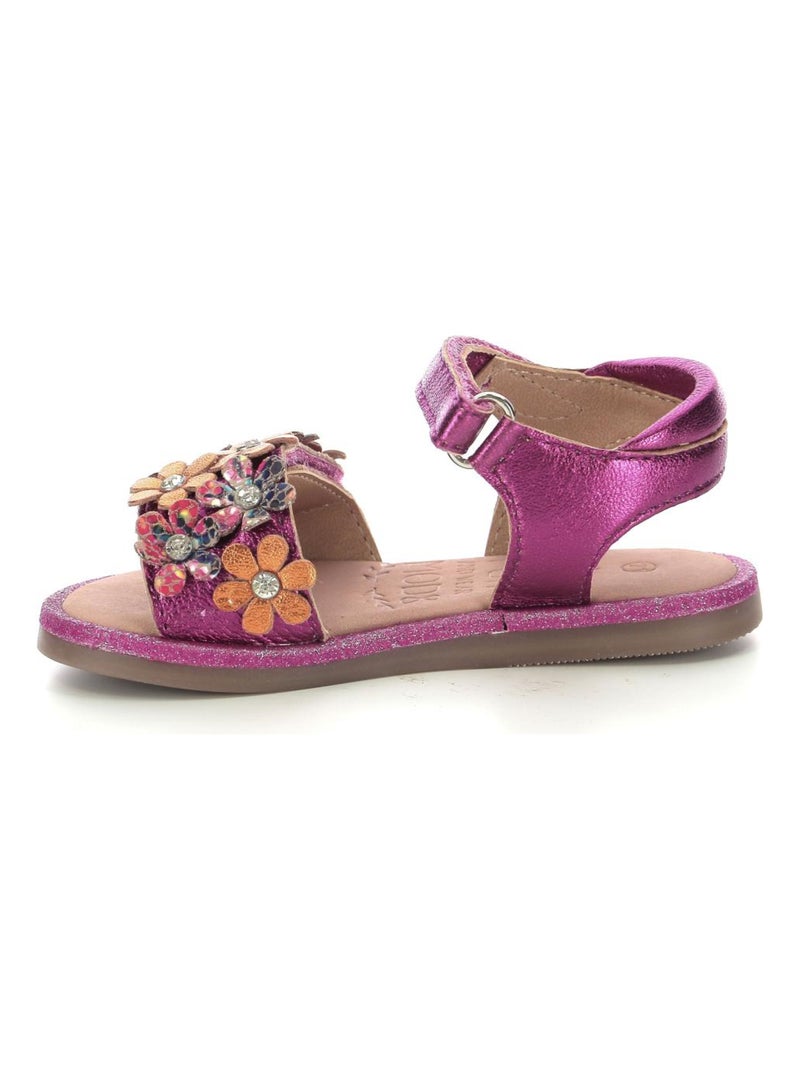 Sandales Cuir Parlotte Mod 8 Rose fushia - Kiabi
