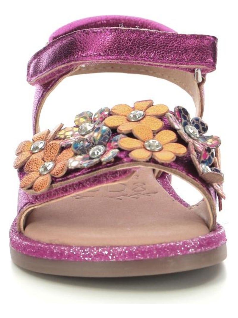 Sandales Cuir Parlotte Mod 8 Rose fushia - Kiabi