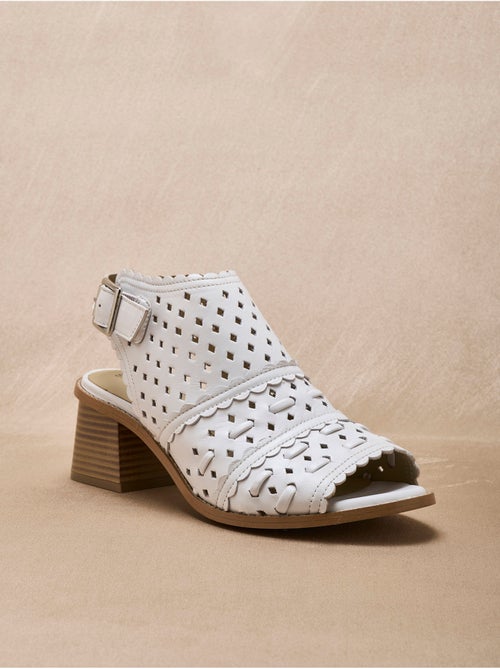 Sandales cuir perforé forme montante - PEDICONFORT - Kiabi