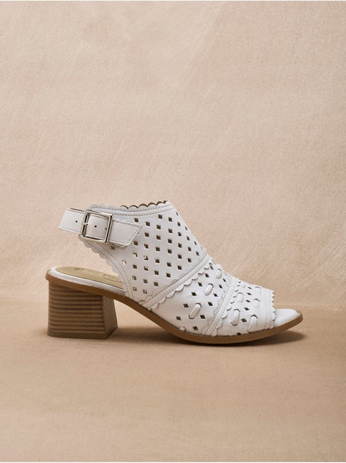 Sandales cuir perforé forme montante - PEDICONFORT - Kiabi