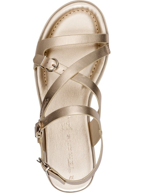 Sandales Cuir Plate Tamaris - Kiabi