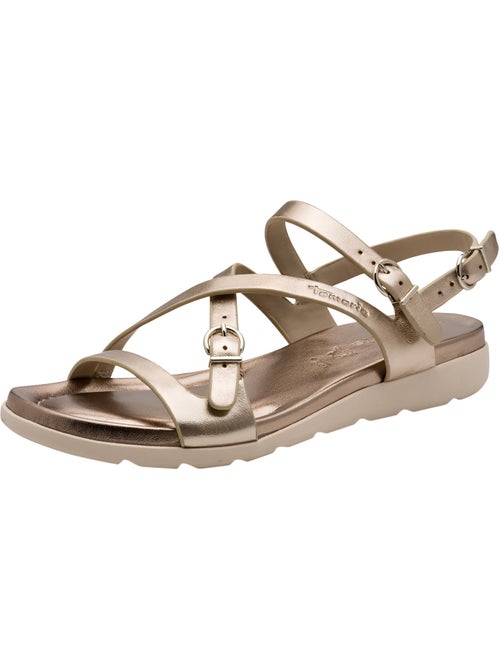 Sandales Cuir Plate Tamaris - Kiabi