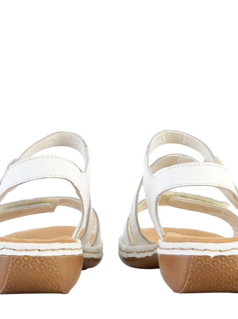 Sandales Cuir Rieker Cristallino Blanc - Kiabi