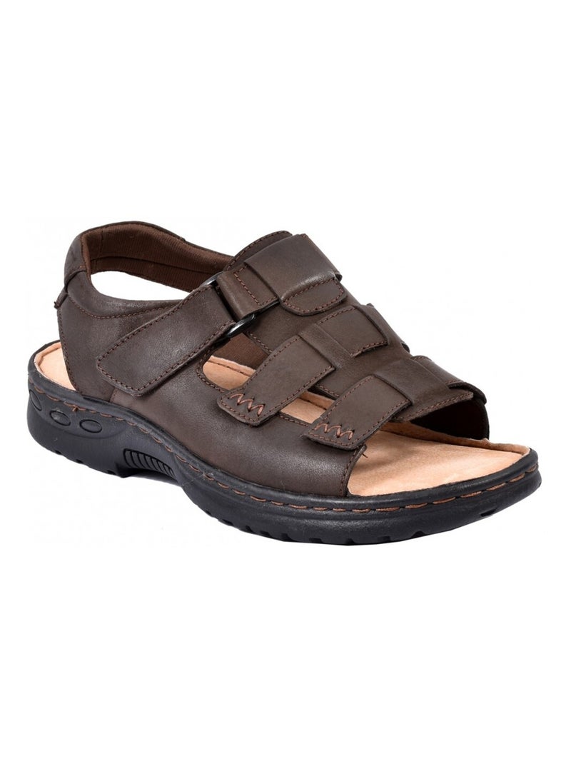 Sandales CUIR scratch Marron havane - Kiabi