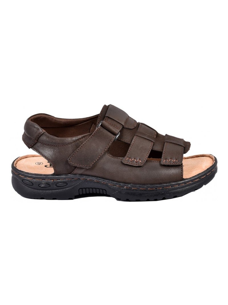 Sandales CUIR scratch Marron havane - Kiabi
