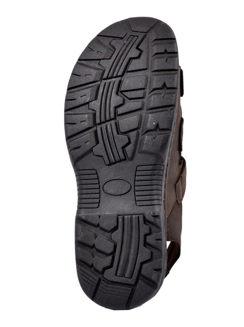 Sandales CUIR scratch Marron havane - Kiabi