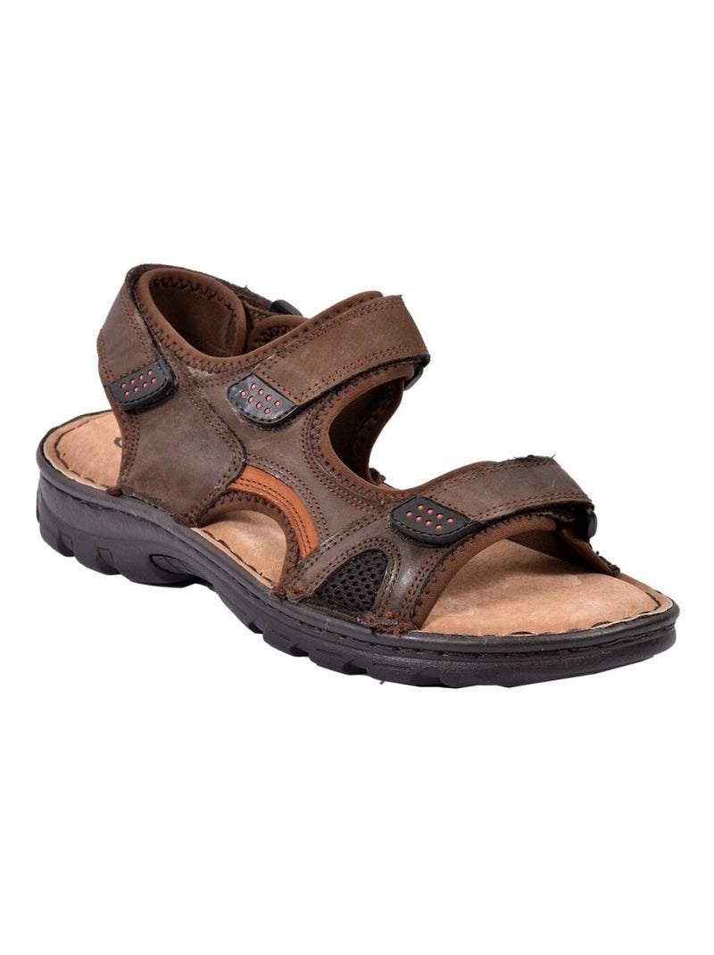 Sandales CUIR scratch Marron havane - Kiabi