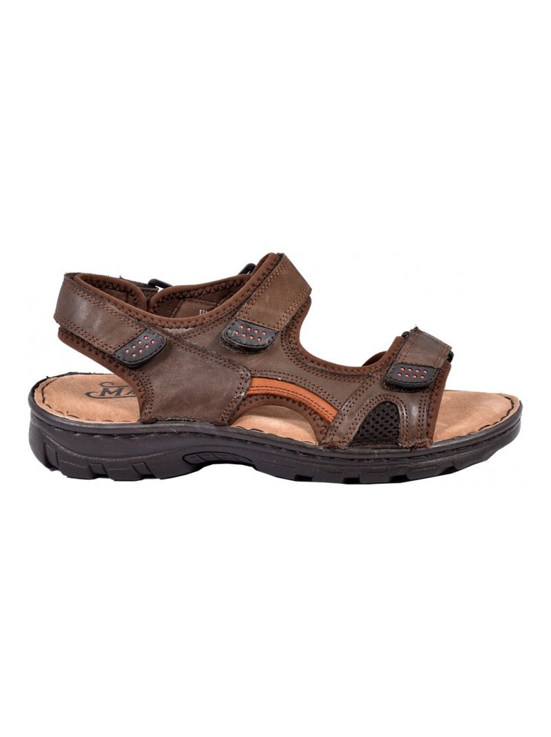 Sandales CUIR scratch Marron havane - Kiabi