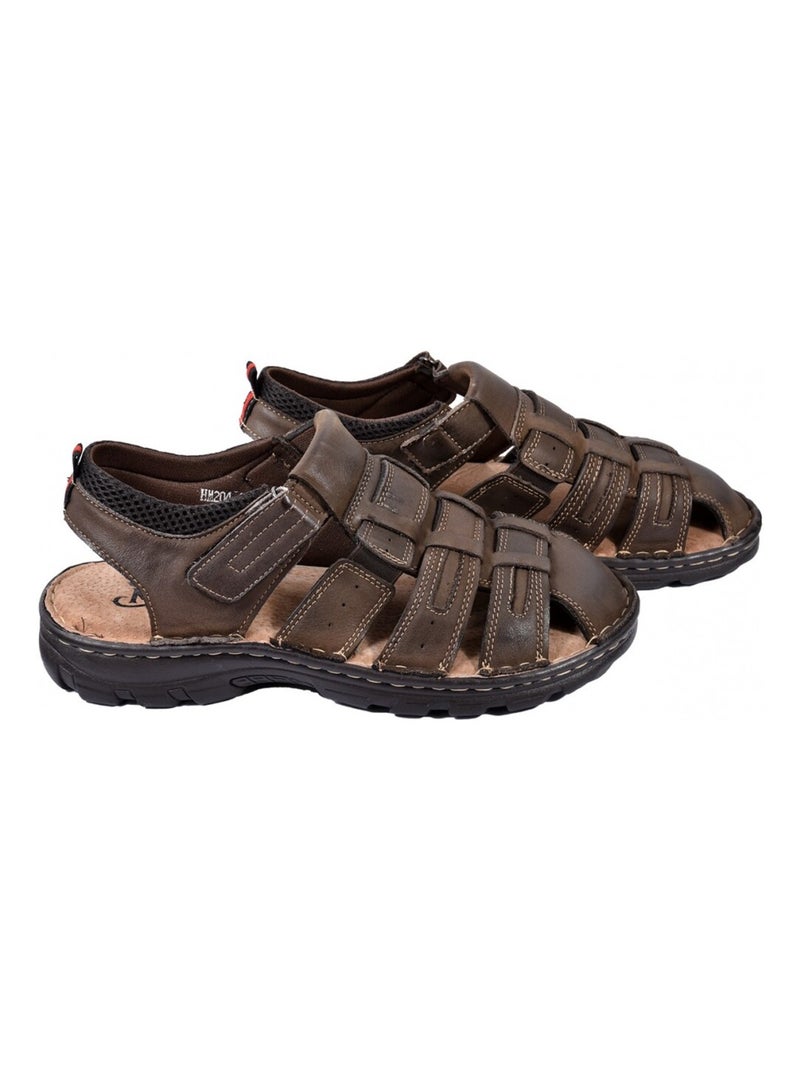 Sandales CUIR scratch Marron havane - Kiabi