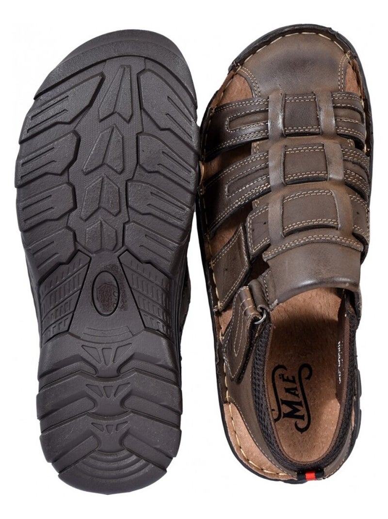 Sandales CUIR scratch Marron havane - Kiabi