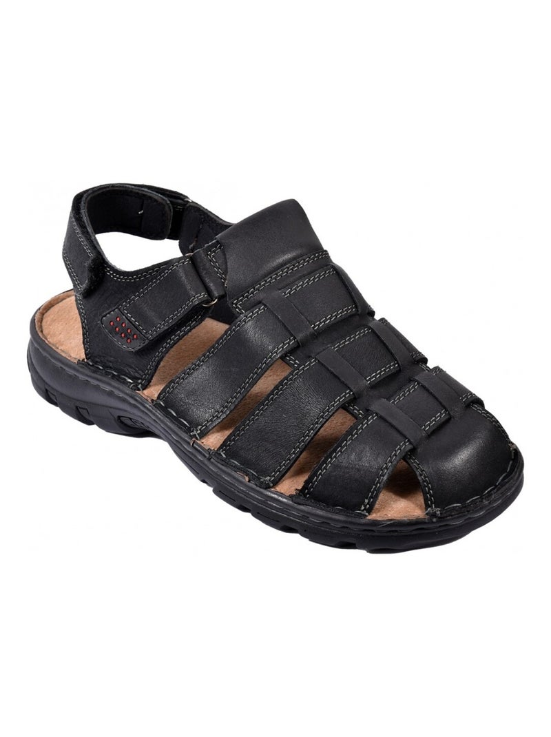 Sandales CUIR scratch Noir - Kiabi
