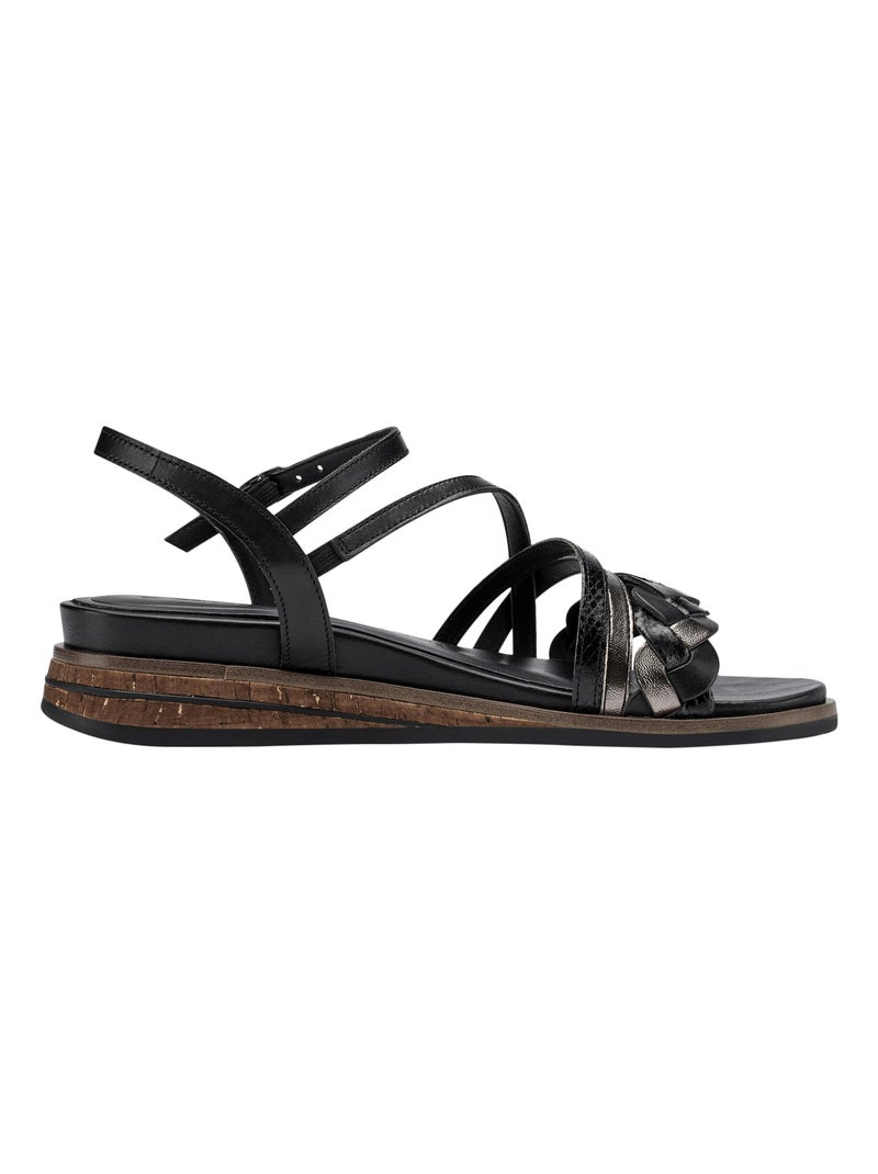 Sandales Cuir Tamaris 28250-20 Noir - Kiabi