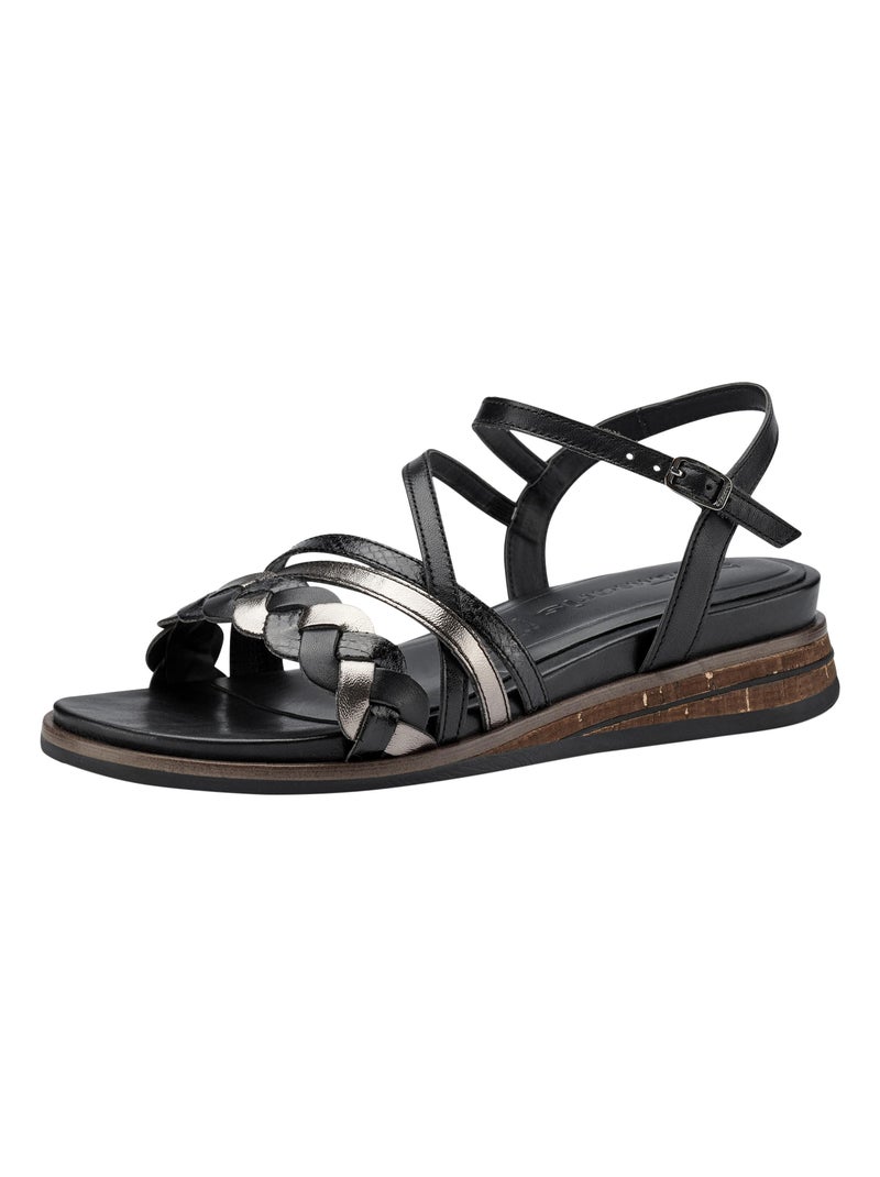 Sandales Cuir Tamaris 28250-20 Noir - Kiabi