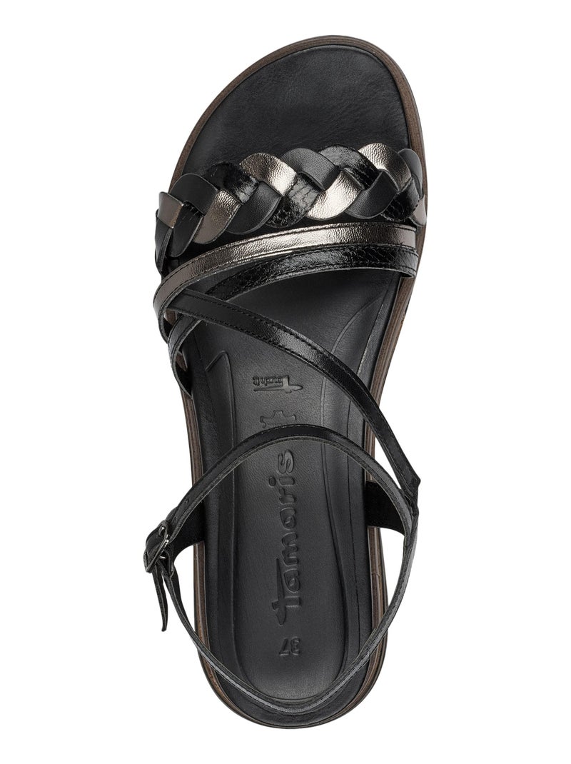 Sandales Cuir Tamaris 28250-20 Noir - Kiabi