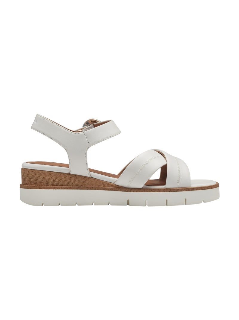 Sandales Cuir Tamaris Blanc - Kiabi