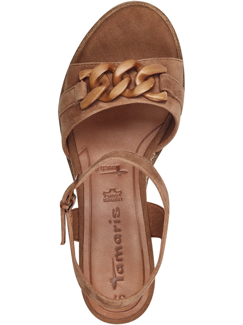 Sandales Cuir Tamaris Camel - Kiabi