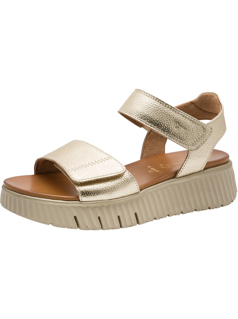 Sandales Cuir Tamaris Comfort Doré/or - Kiabi